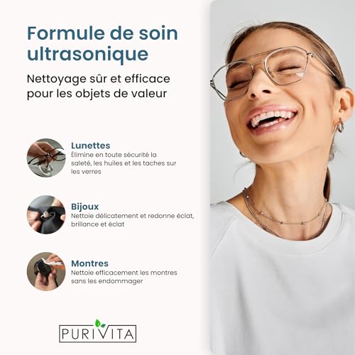 PURIVITA Nettoyeur Ultrasons Concentr [2L] - Nettoyant pour Appareils   Ultrasons - Liq. Nettoyage Ultrasons